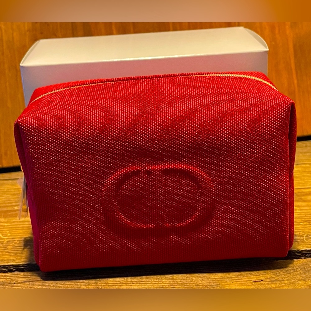 Dior Red Canvas Cosmetic Pouch - Picture 4 of 6